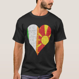 Camiseta Corazón de la bandera macedonia de Irlanda