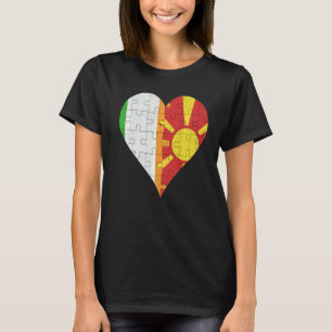 Camiseta Corazón de la bandera macedonia de Irlanda
