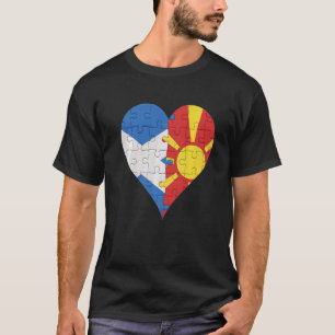Camiseta Corazón de la bandera macedónica escocesa