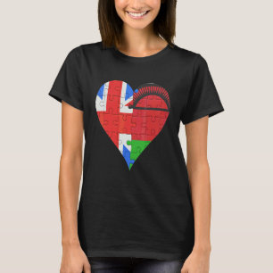 Camiseta Corazón de la bandera malauí británica