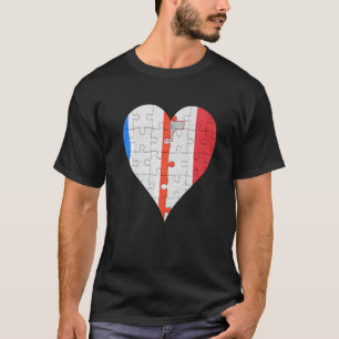 Camiseta Corazón de la bandera maltesa francesa