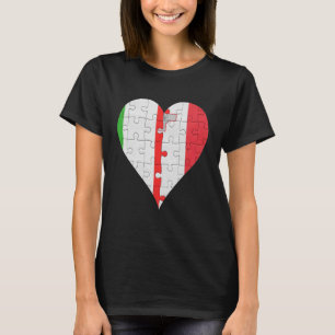 Camiseta Corazón de la bandera maltesa italiana
