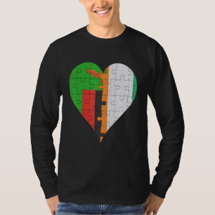 Camiseta Corazón de la bandera marfileña zambiana