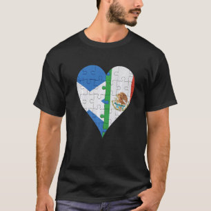 Camiseta Corazón de la Bandera Mexicana de Escocia
