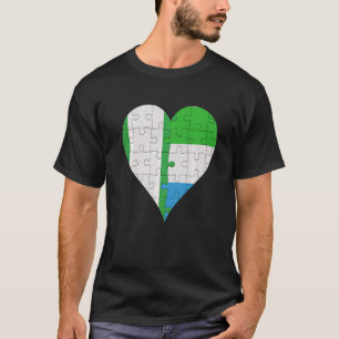Camiseta Corazón de la bandera nigeriana de Sierra Leona