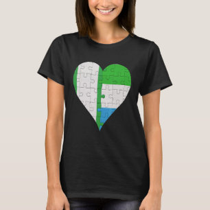 Camiseta Corazón de la bandera nigeriana de Sierra Leona