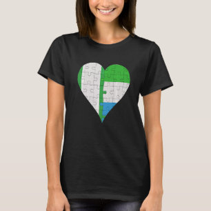 Camiseta Corazón de la bandera nigeriana de Sierra Leona