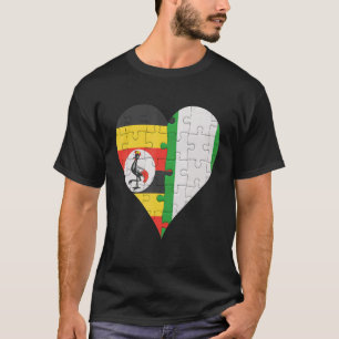 Camiseta Corazón de la bandera nigeriana de Uganda