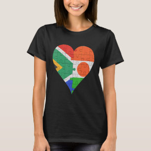 Camiseta Corazón de la bandera nigerina sudafricana