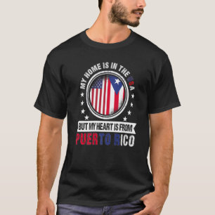 Camiseta Corazón de la bandera norteamericana puertorriqueñ