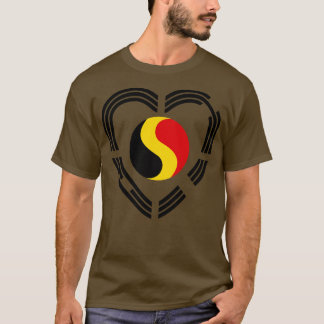 Camiseta Corazón de la bandera patriota belga multinacional