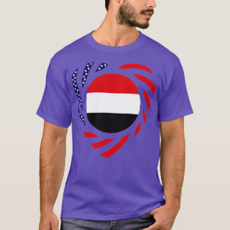 Camiseta Corazón de la bandera patriota multinacional yemen