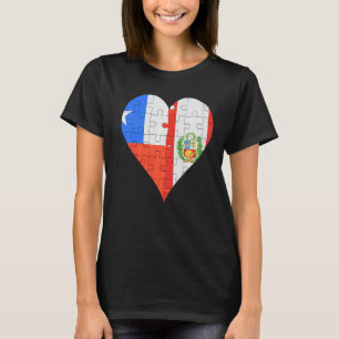 Camiseta Corazón de la bandera peruana de Chile