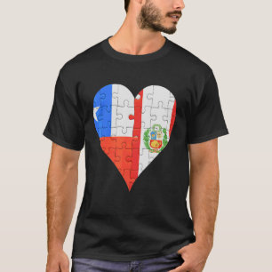 Camiseta Corazón de la bandera peruana de Chile