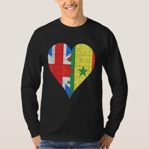 Camiseta Corazón de la bandera senegalesa británica