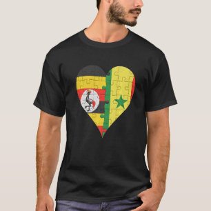 Camiseta Corazón de la bandera senegalesa de Uganda