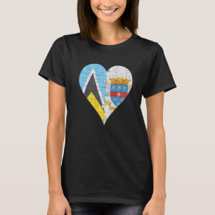 Camiseta Corazón de la Bandera St. Lucian