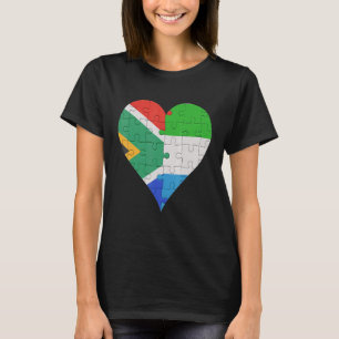 Camiseta Corazón de la bandera sudafricana de Sierra Leona
