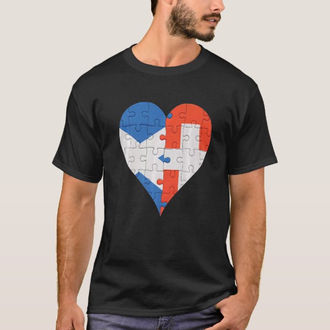 Camiseta Corazón de la bandera suiza de Escocia (Anverso)