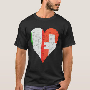 Camiseta Corazón de la bandera suiza italiana