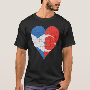 Camiseta Corazón de la bandera turca escocesa