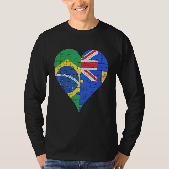 Camiseta Corazón De La Bandera Turca Y Caicos De Brasil (Anverso)