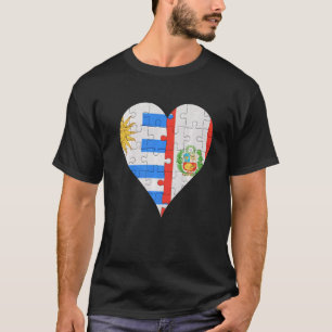 Camiseta Corazón de la bandera uraguaya peruana