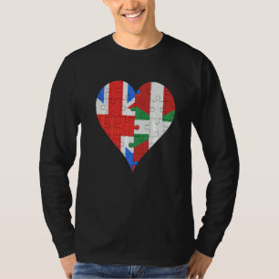 Camiseta Corazón de la Bandera Vasca Británica