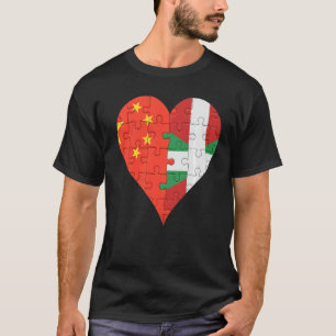 Camiseta Corazón de la bandera vasca china