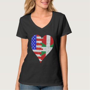 Camiseta Corazón de la Bandera Vasca Estadounidense