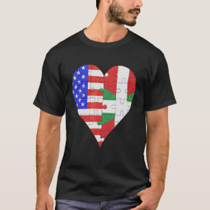 Camiseta Corazón de la Bandera Vasca Estadounidense