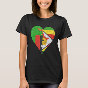 Camiseta Corazón de la bandera zambiana