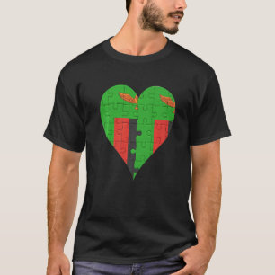 Camiseta Corazón de la bandera zambiana