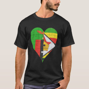 Camiseta Corazón de la bandera zambiana