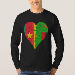 Camiseta Corazón de la bandera zambiana de Camerún