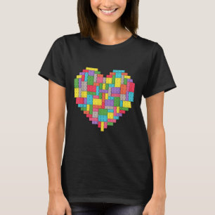 Camiseta Corazón de la construcción de ladrillos en bloques