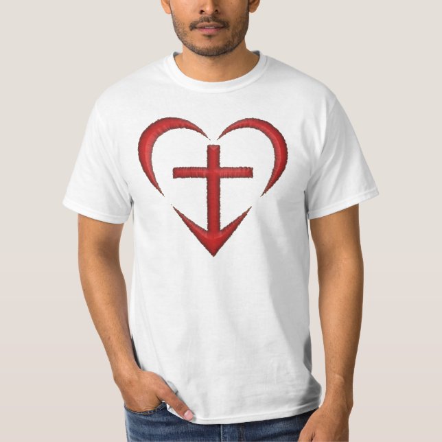 Camiseta Corazón de la cruz - rojo - F&B (Anverso)