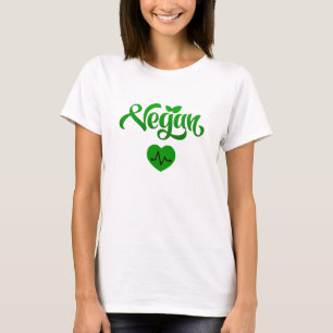 Camiseta Corazón de la dieta vegana sano y ecológico