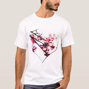 Camiseta Corazón de la flor de cerezo