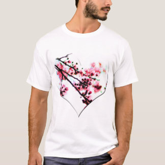 Camiseta Corazón de la flor de cerezo