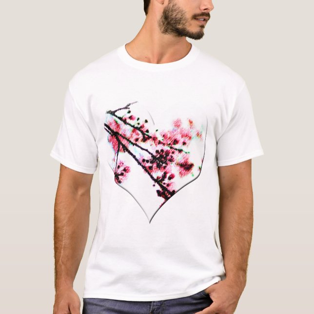 Camiseta Corazón de la flor de cerezo (Anverso)