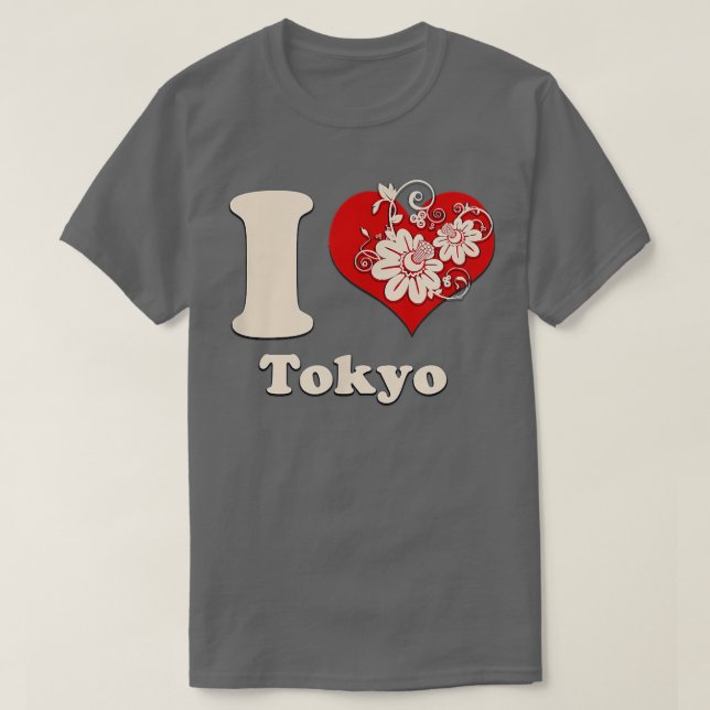 Camiseta Corazón de la flor japonesa de Tokio (Diseño del anverso)