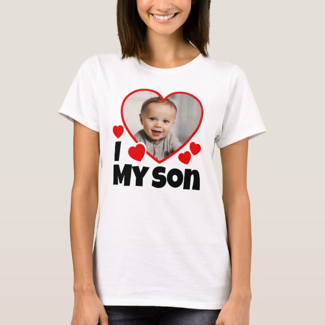 Camiseta Corazón de la foto personalizada de mi hijo (Anverso)