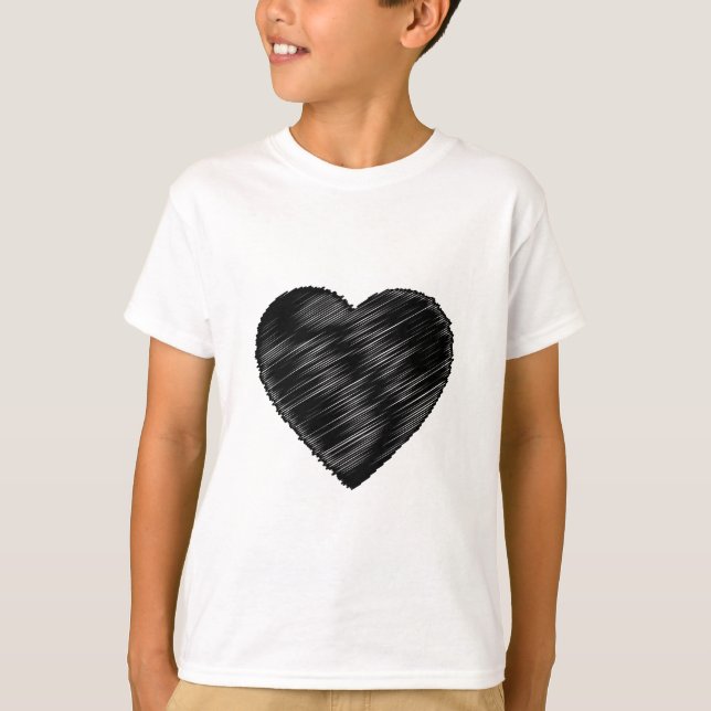 Camiseta Corazón de la franja negra (Anverso)