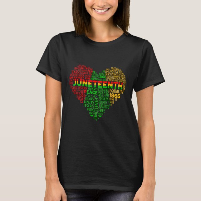 Camiseta Corazón de la historia negra de la libertad africa (Anverso)