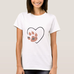Camiseta Corazón de la huella de la pata - Diseño de amante