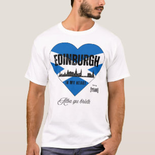 Camiseta Corazón de la Línea Skyline de Edimburgo - Desde [