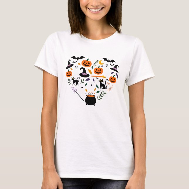 Camiseta Corazón de la magia de Halloween (Anverso)