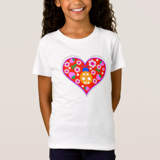 Camiseta corazón de la mariquita
