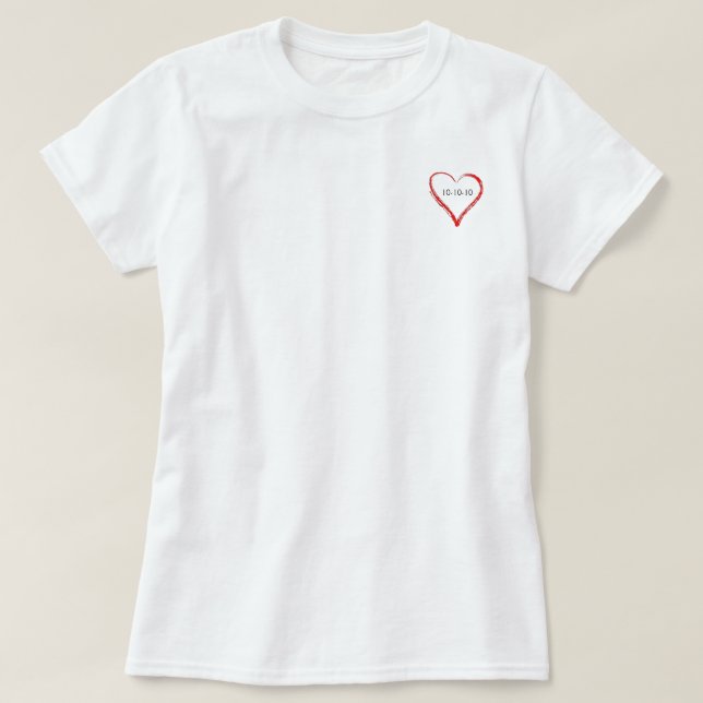 Camiseta Corazón de la materia (Diseño del anverso)